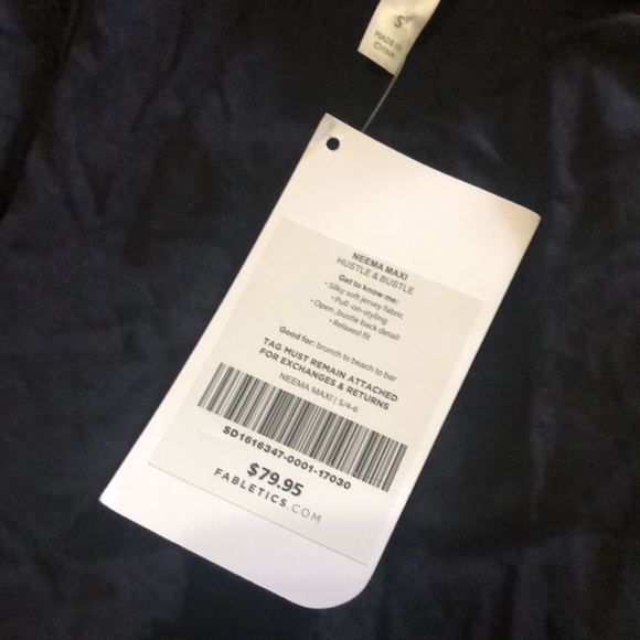 Fabletics dress black neema maxi hustle bustle jersey size small 4-6 - Picture 5 of 6